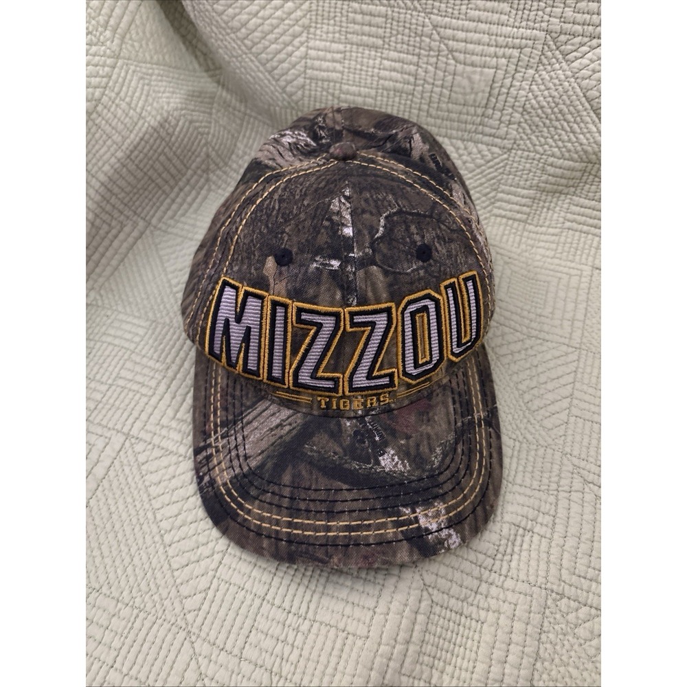 Missouri Mizzou Tigers Camo Cap Hat Green Adjustable Embroidered NCAA